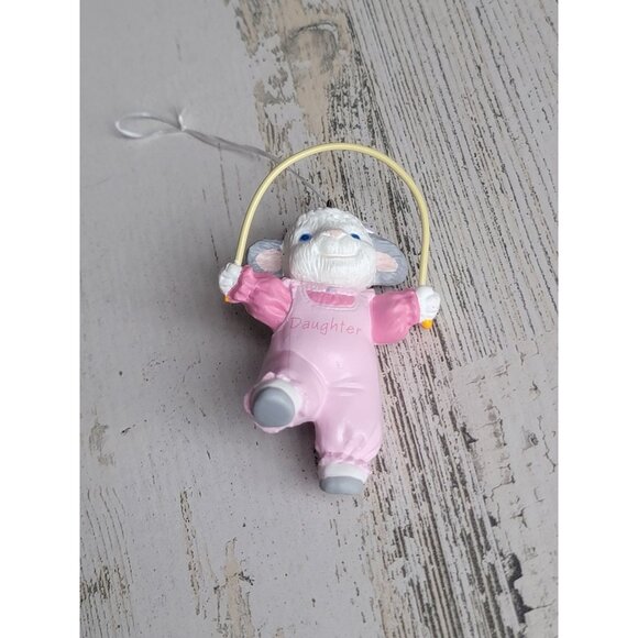Hallmark 1993 daughter sheep jump rope ornament Easter egg - Picture 1 of 7